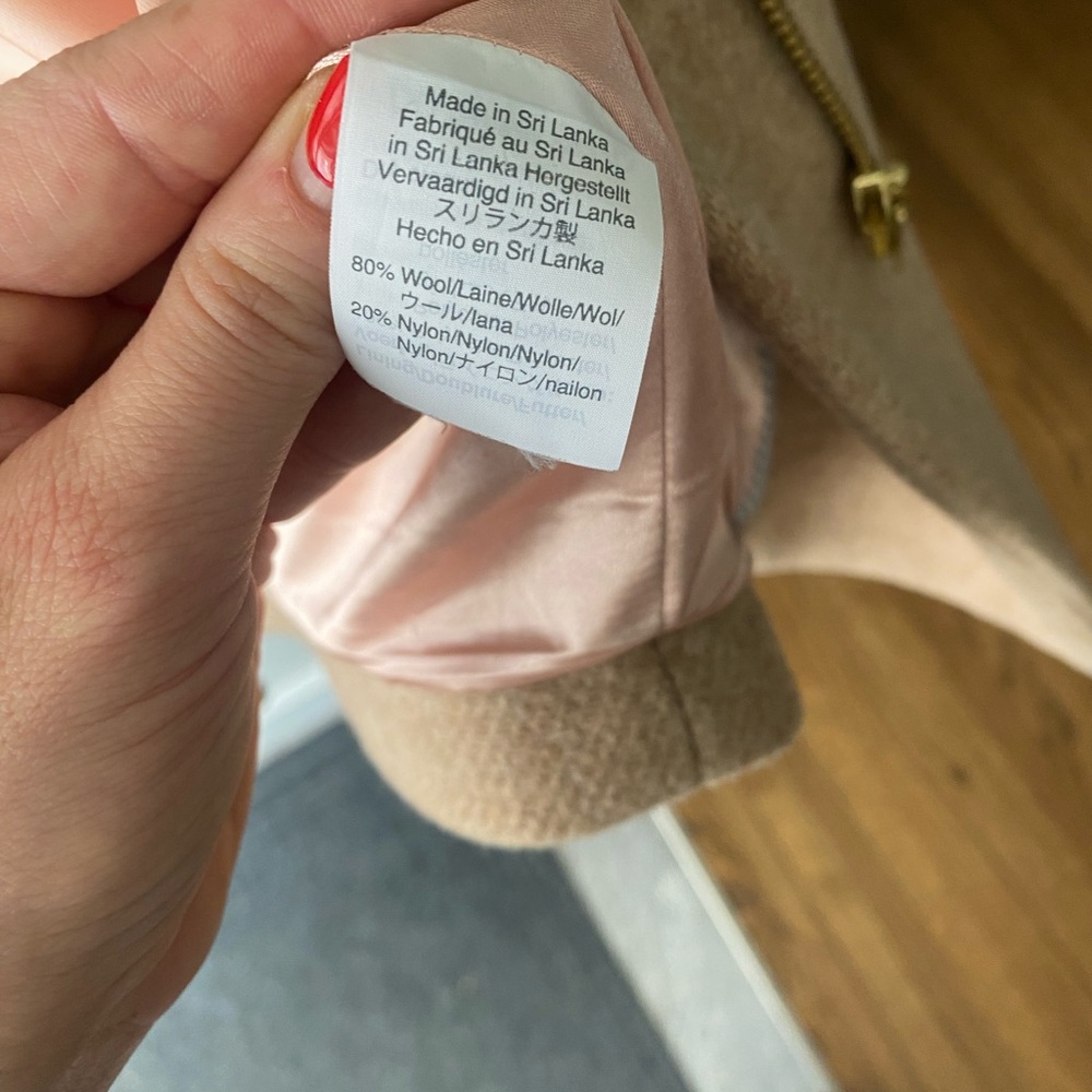 J. Crew Tan Italian Wool Cocoon Coat size 0P - Picture 4 of 8
